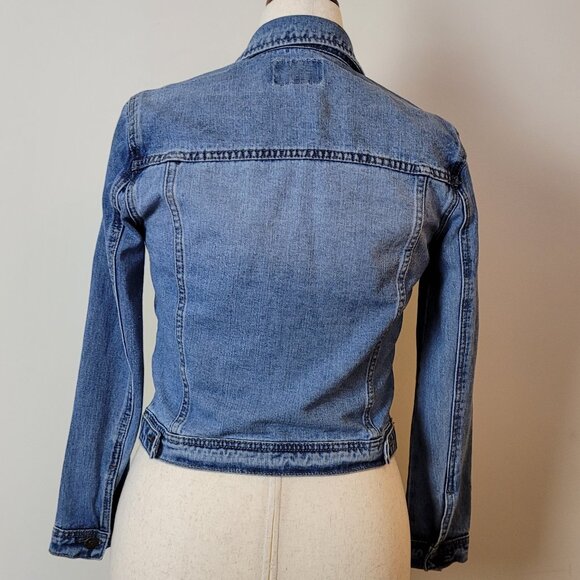 Vintage Satin Doll Jean Jacket womens S blue light/medium crop Y2K 90s 00s retro - Picture 3 of 17